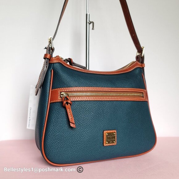 DOONEY & BOURKE Pebbled Grain Leather Presley Crossbody Bag- Teal color⭐ - Picture 3 of 16